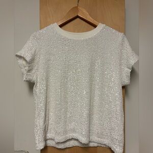 Elliott Lauren White Sequin Top